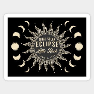 Total Solar Eclipse USA April 2024 Little Rock Arkansas Sticker